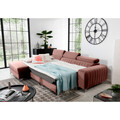 Coltar extensibil stanga 3 locuri ELTAP, LT-24NU, Grayson, 278x205x92 cm, lemn/poliester, roz