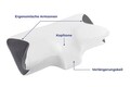 Perna de sustinere pentru gat si dormit pe lateral Maximex, Side, 60x36x13.5 cm, poliester, alb/gri