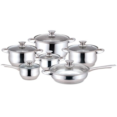 Set de gatit 12 piese muhler, mr-1242, inox, gri