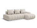 Coltar extensibil dreapta 3 locuri, Linz, Cosmopolitan Design, 275x142x84 cm, cotiera stanga, tesatura structurata, bej