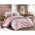 Lenjerie de pat double Ranforce Jeunesse Rose Bedora, 100% bumbac, 4 piese
