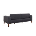 Canapea extensibila cu 3 locuri, Unique Design, 867UNQ1364, Lemn de carpen, Antracit