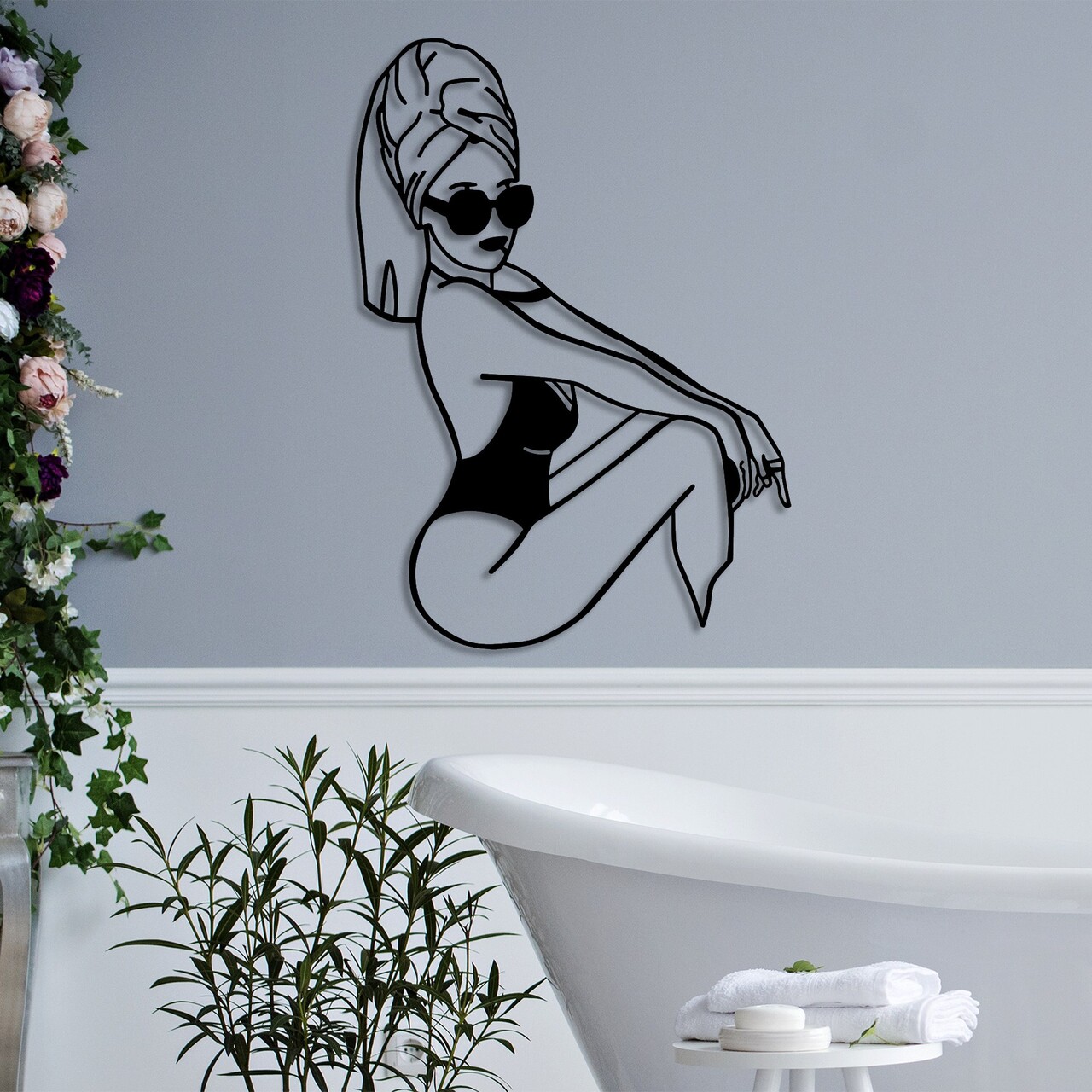 Decoratiune de perete, Cool Woman, 50 x 70 cm, Negru - view 3