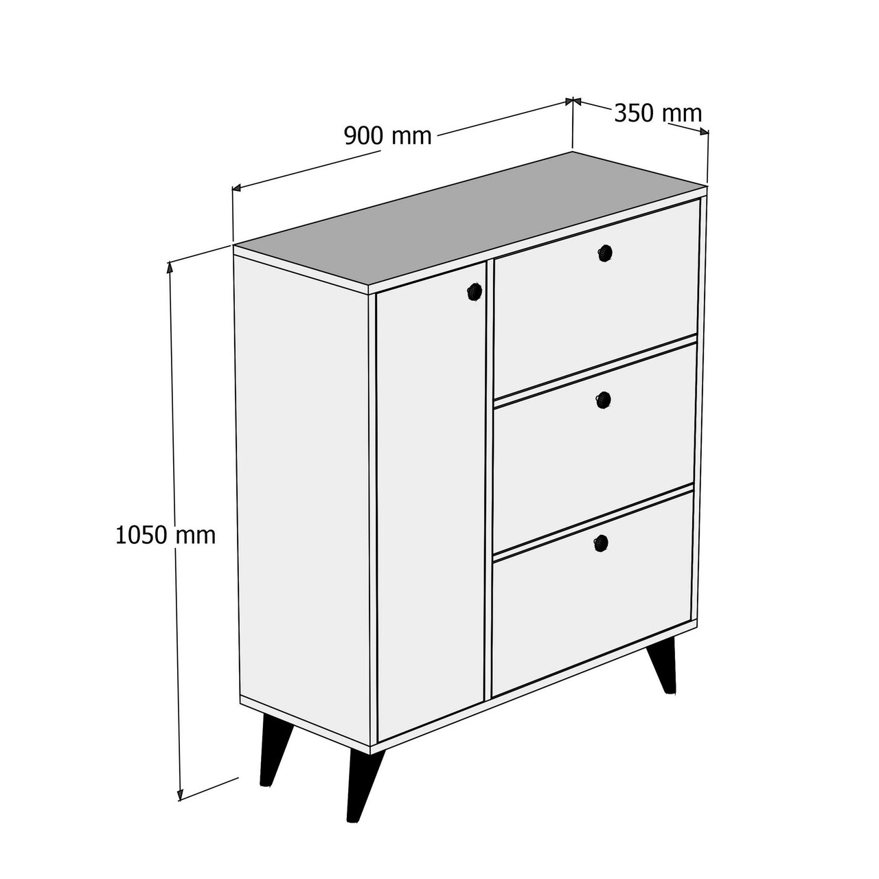 Pantofar, Mezza, Bella 1802, 90x105x35 cm, Stejar