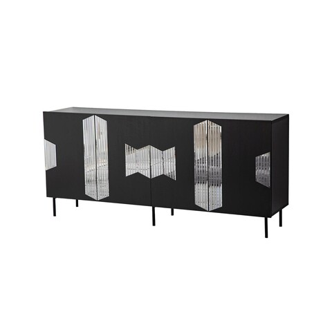 Consola, Neostill, Vienna, 180x80x40 cm, PAL, Negru / Fume