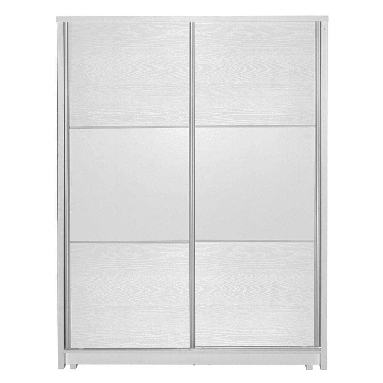 Dulap pentru haine Chase, Pakoworld, cu 2 usi glisante, 152.5x56.5x185 cm, PAL, alb