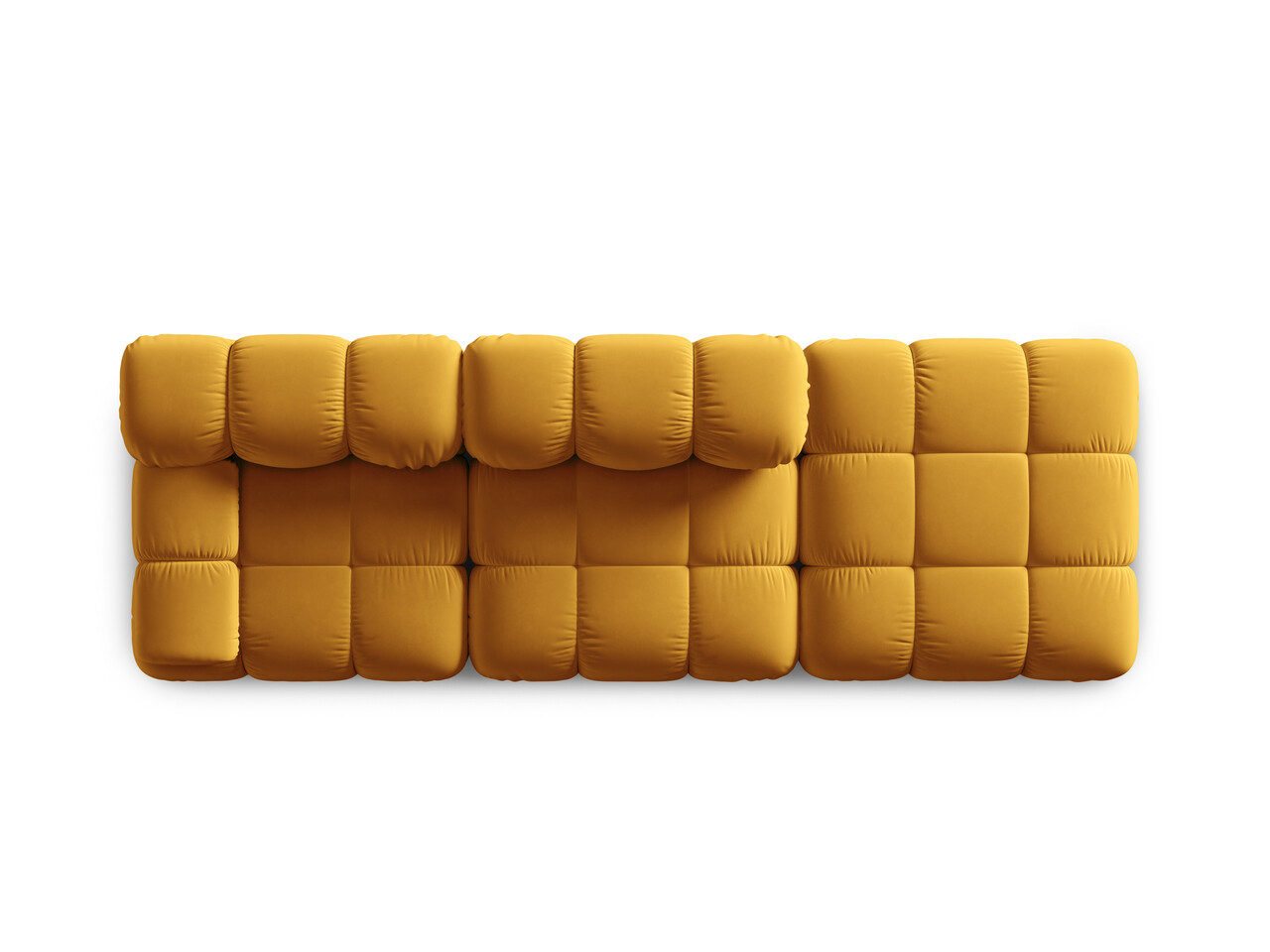 Canapea modulara dreapta 4 locuri, Bellis, Micadoni Home, BL, 282x94x70 cm, catifea, galben - view 3