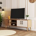Comoda TV, Mezza, Exxen - 1584, 150 x 52 x 34 cm, pal melaminat, stejar/alb