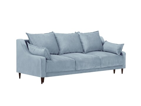 Poza Canapea extensibila, Freesia, Mazzini Sofas, 3 locuri, cu lada de depozitare, 215x94x90 cm, catifea, albastru deschis