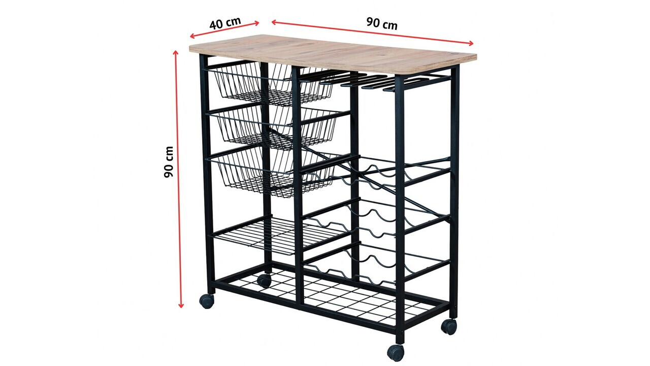 Masa de bar, Hanah Home, Petra, 90x90x40 cm, Pin Atlantic / Negru — imaginea 4