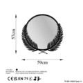 Oglinda decorativa, Palm Mirror L, Metal, Dimensiune: 59 x 57 cm, Negru