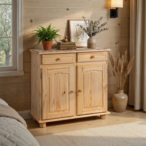 Comoda Pamina, Inter Link, 88x43x86 cm, lemn, natur