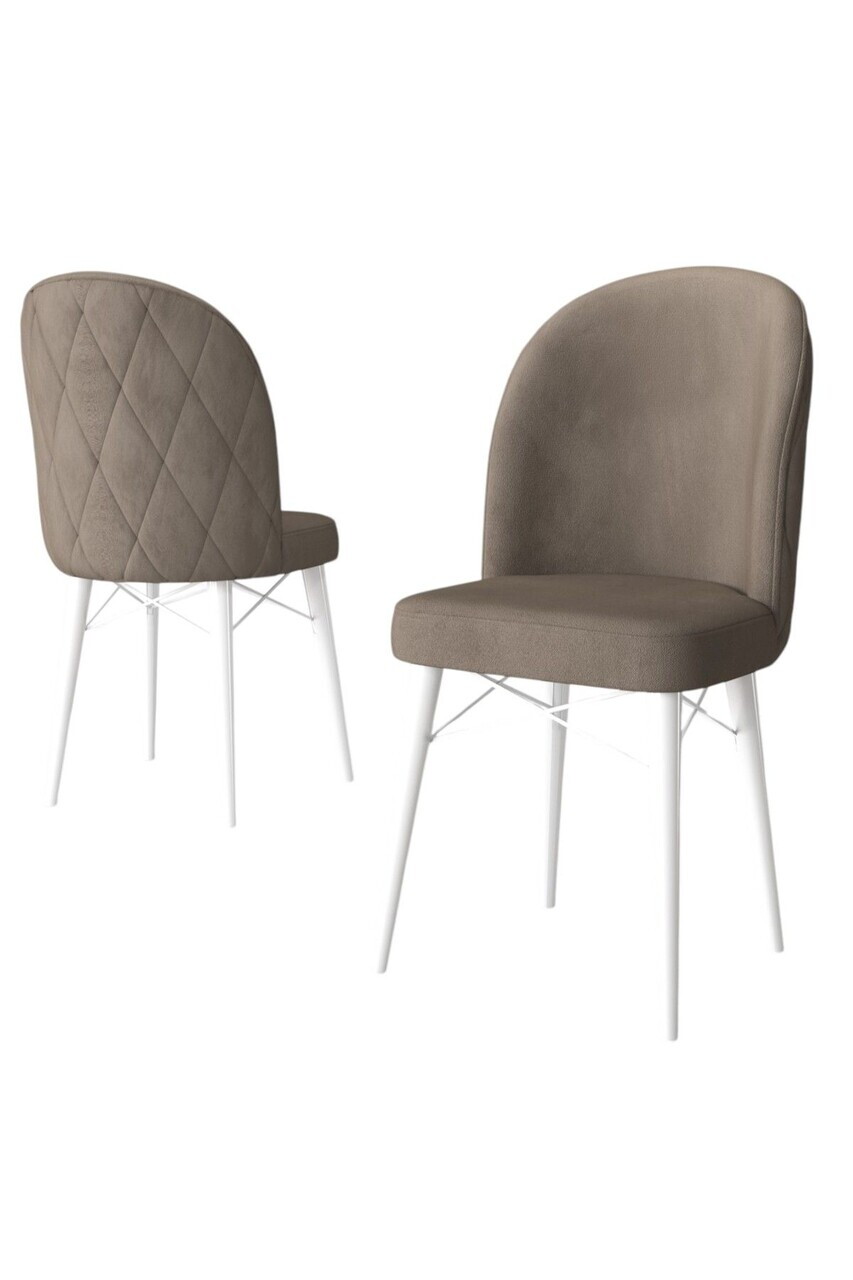 Set scaune 4 piese, Hanah Home, Bika, Cappuccino / Alb — imaginea 2