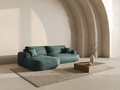 Coltar extensibil stanga 5 locuri, modular, cu lada depozitare, Ella, Micadoni Home, 271x174x94 cm, catifea, petrol