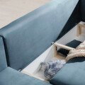 Coltar extensibil stanga 4 locuri ELTAP, LT-100VE, Dalia, 289x190x95 cm, lemn/poliester, albastru deschis