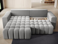 Coltar extensibil stanga 4 locuri ELTAP, Bon-18, Bonett, 250x175x92 cm, lemn/poliester, gri deschis