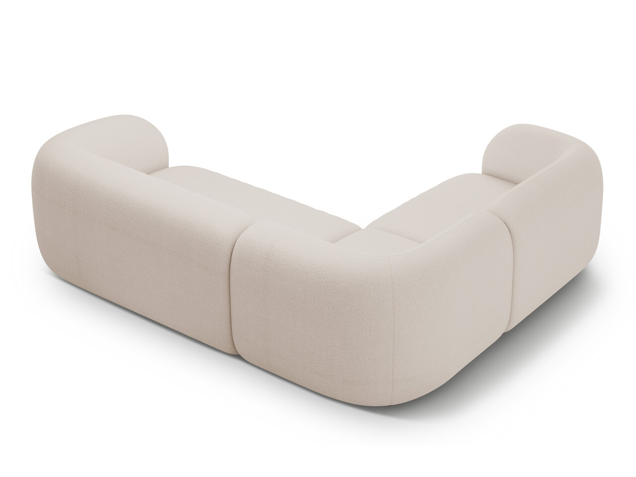 Coltar stanga 4 locuri, Kate, Micadoni, 252x220x76 cm, tesatura boucle, bej - 1 | YEO