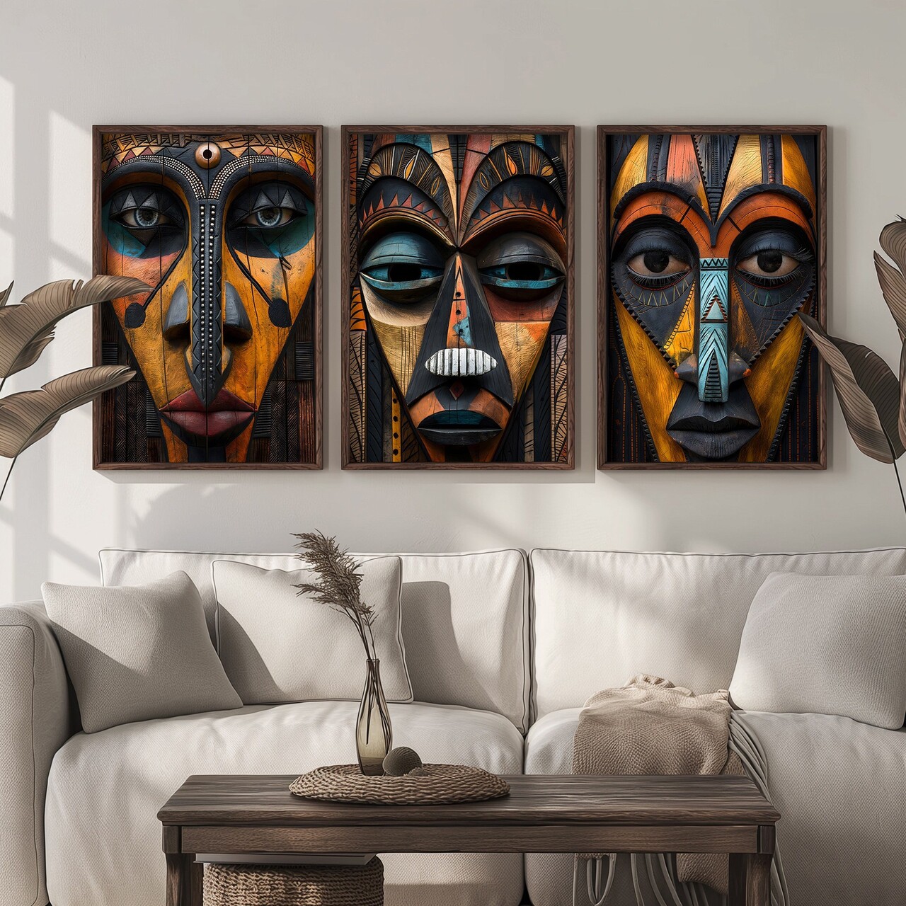 Set 3 tablouri decorative, HUM115, Cadru: 100% MOLID, Multicolor - view 2