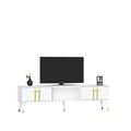 Comoda TV, Olivia, Asel, 150x44.6x29.6 cm, PAL , Alb/Auriu