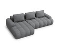 Coltar extensibil stanga 3 locuri, Linz, Cosmopolitan Design, 275x142x84 cm, tesatura structurata, gri