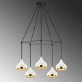 Lustra, Opviq, 892OPV1761, Metal, Alb / Negru / Auriu