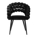 Scaun Bubble, Homla, 61x57.5x81.7 cm, metal/catifea din poliester, negru