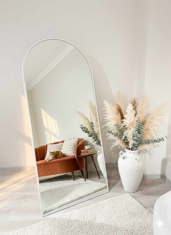 Oglinda Cheval, Hanah Home, Oval 80x180, 80x180x1.5 cm, Alb