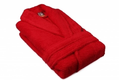 Halat de baie unisex, beverly hills polo club, 100% bumbac, l/xl, red