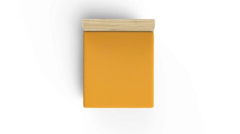 Cearceaf cu elastic pentru o persoana (it) (es), mustard, patik, bumbac