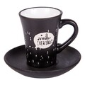 Set 6 cesti cu farfurie pentru cafea Good Day, Creaciones Meng, 80 ml, ceramica