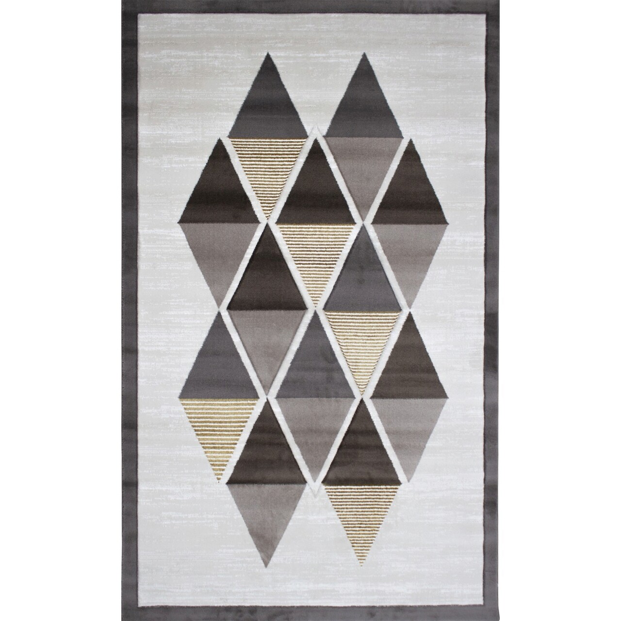 Covor, 2656A, 200x290 cm, Polipropilena, Alb / Auriu / Nurcă / Gri - 1 | YEO