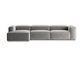 Coltar stanga 4 locuri, Bergamo, Cosmopolitan Design, 344x152x70 cm, tesatura structurata, gri deschis