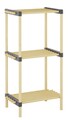Organizator multifunctional, Seowood, cu 3 rafturi, 75 x 40 x 28 cm, lemn solid, natur