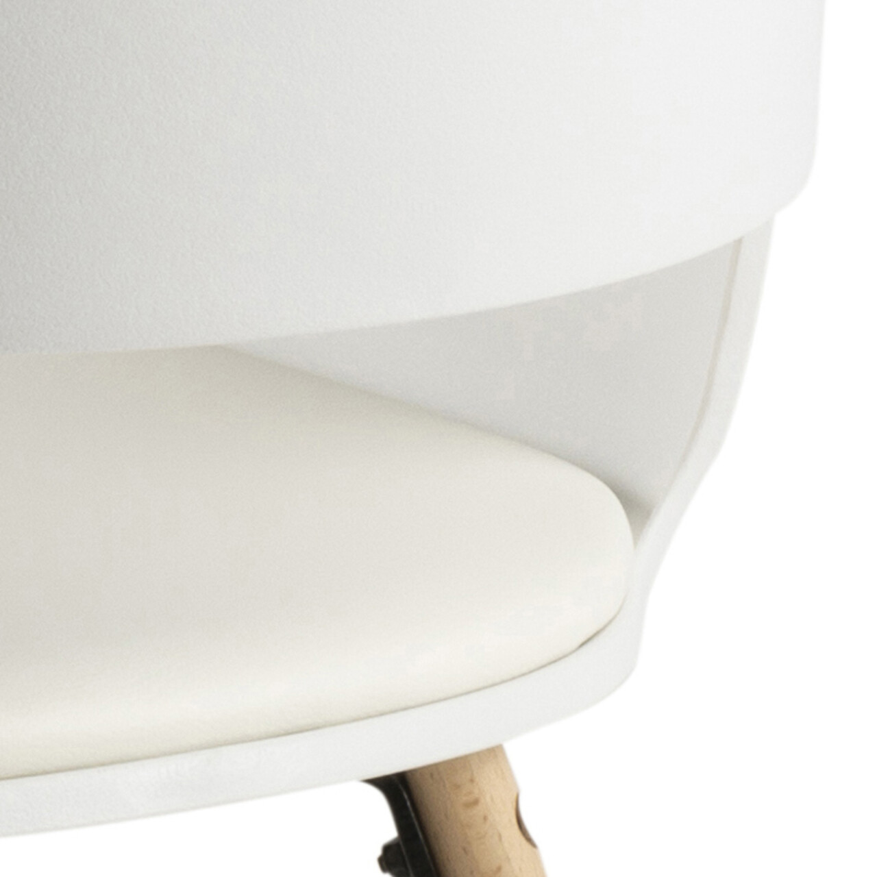 Scaun Luna, Actona, 52x51.5x80.5 cm, piele ecologica/lemn de fag, alb - view 4