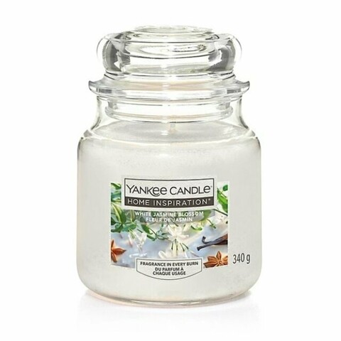 Lumanare parfumata in suport de sticla, Yankee Candle, 60 ore, 340 g, iasomie/bergamota/vanilie