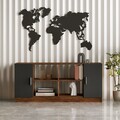Set mobilier pentru camera de studiu, 5 piese, Locelso, VO15 - BA, pal melaminat, maro/antracit