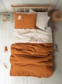 Lenjerie de pat pentru copii, Clever - Beige, Cotton Box, Bumbac 