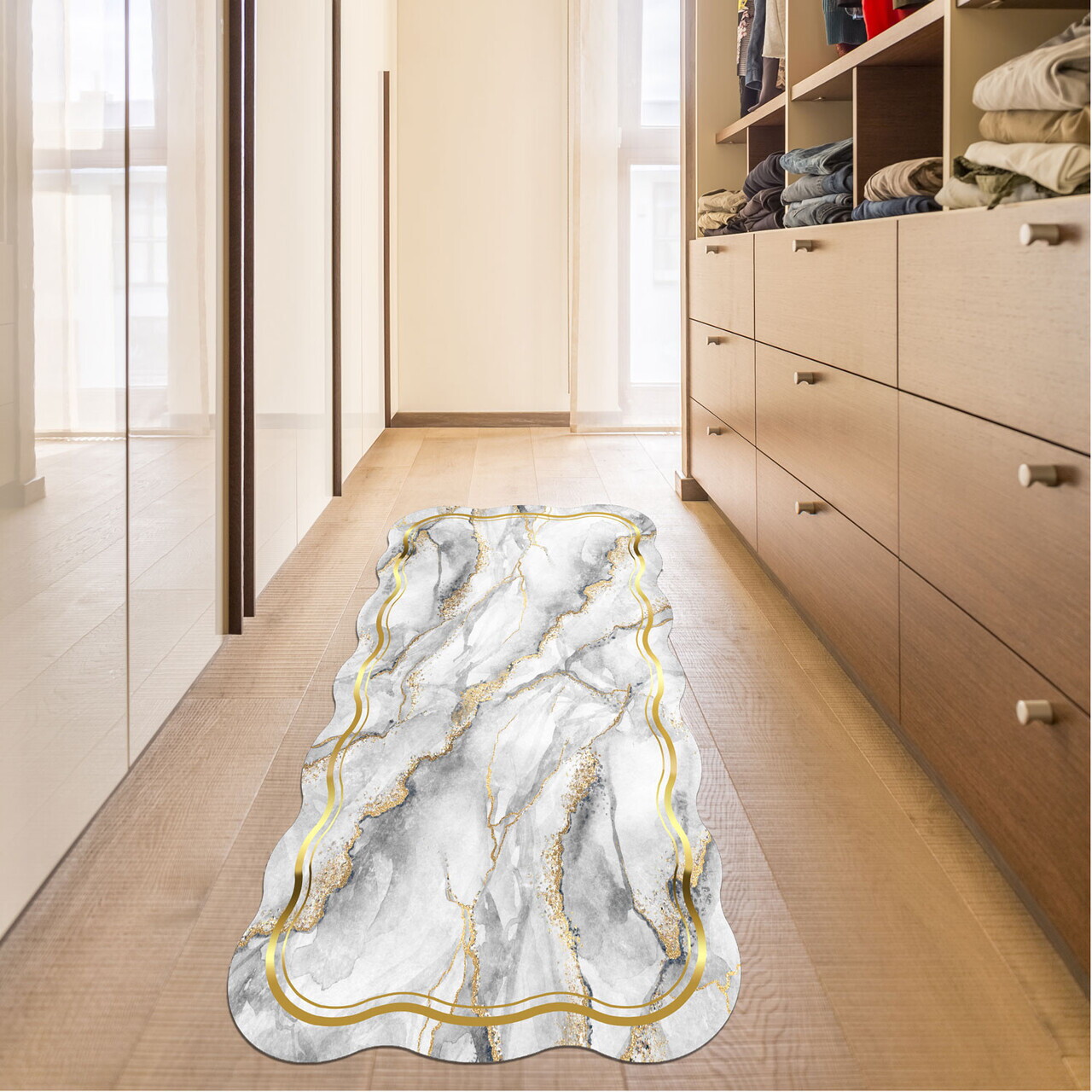 Covor, Aln600189Gr04, 80x300 cm, Poliester, Gri — imaginea 2