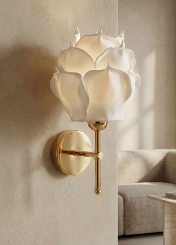 Aplica de perete, L'essentiel Maison, 627GNT1030, Alb / Auriu strălucitor