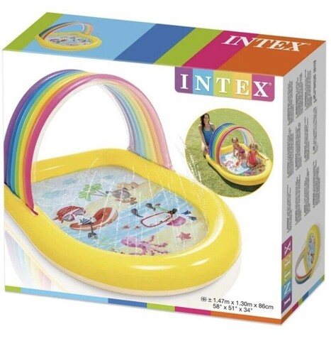 Piscina gonflabila pentru copii Intex Rainbow Arch, 84 L, 147x130x86 cm, polivinil, multicolor