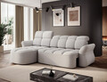 Coltar extensibil stanga 3 locuri ELTAP, Beneth, 301x185x115 cm, lemn/poliester, gri deschis