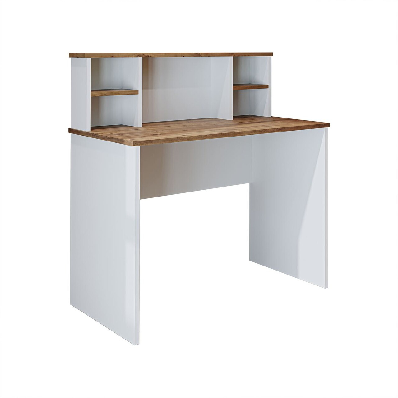 Birou, Hanah Home, 2636, 100x105.8x55 cm, PAL MELAMINAT, Pin Atlantic / Alb — imaginea 5