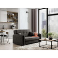 Canapea extensibila 3 locuri, ELTAP, Laine, 155x105x75 cm, lemn/poliester, gri inchis