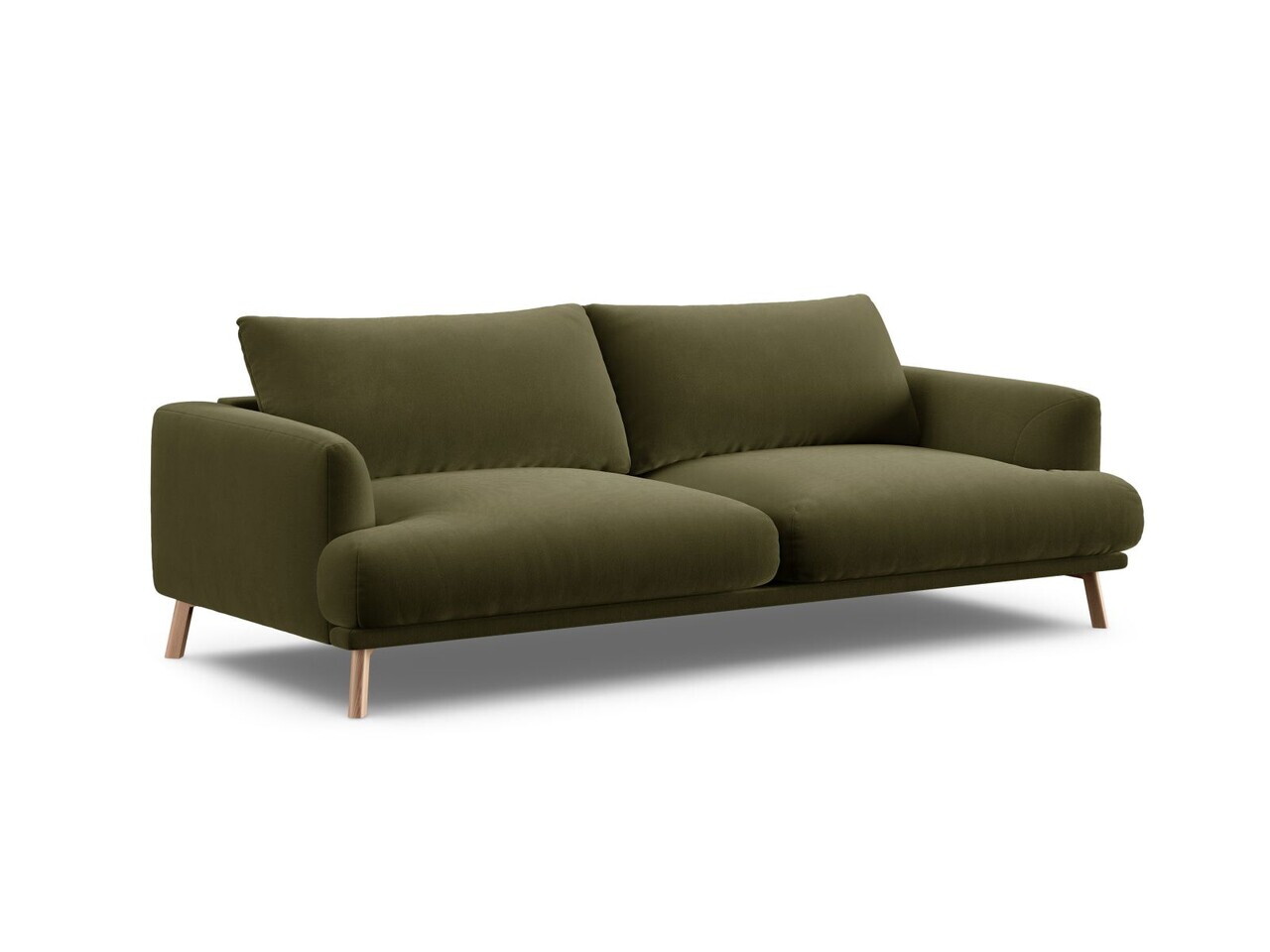 Canapea 3 locuri, Naomi, Micadoni Home, 200x95x75 cm, catifea, verde — imaginea 3