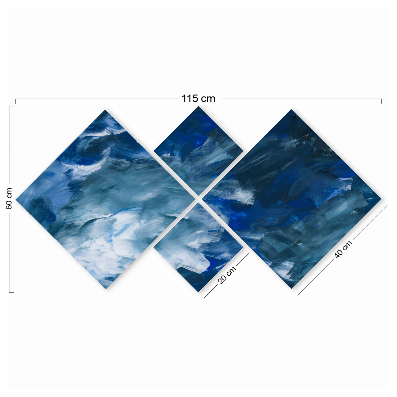 Set 4 tablouri decorative, 4MDF582054, MDF, Imprimat UV, Multicolor