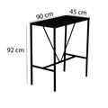 Masa de bar, Hanah Home, Nordic, 90x92x45 cm, PAL, Nuc / Negru