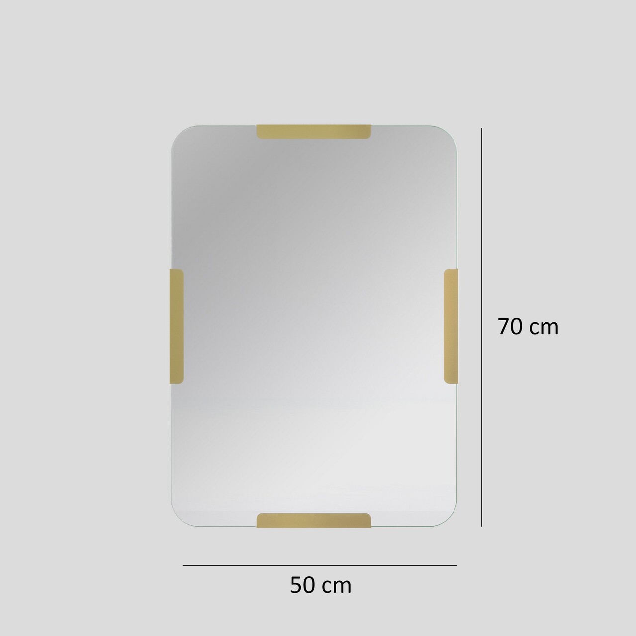 Oglinda decorativa, Neostill, Pera, 50x70 cm, Metal, Auriu