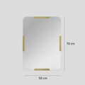 Oglinda decorativa, Neostill, Pera, 50x70 cm, Metal, Auriu