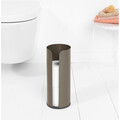 Suport role rezerva hartie igienica, Brabantia, Balance Platinum, 13.2x13.2x32.1 cm, otel, gri inchis