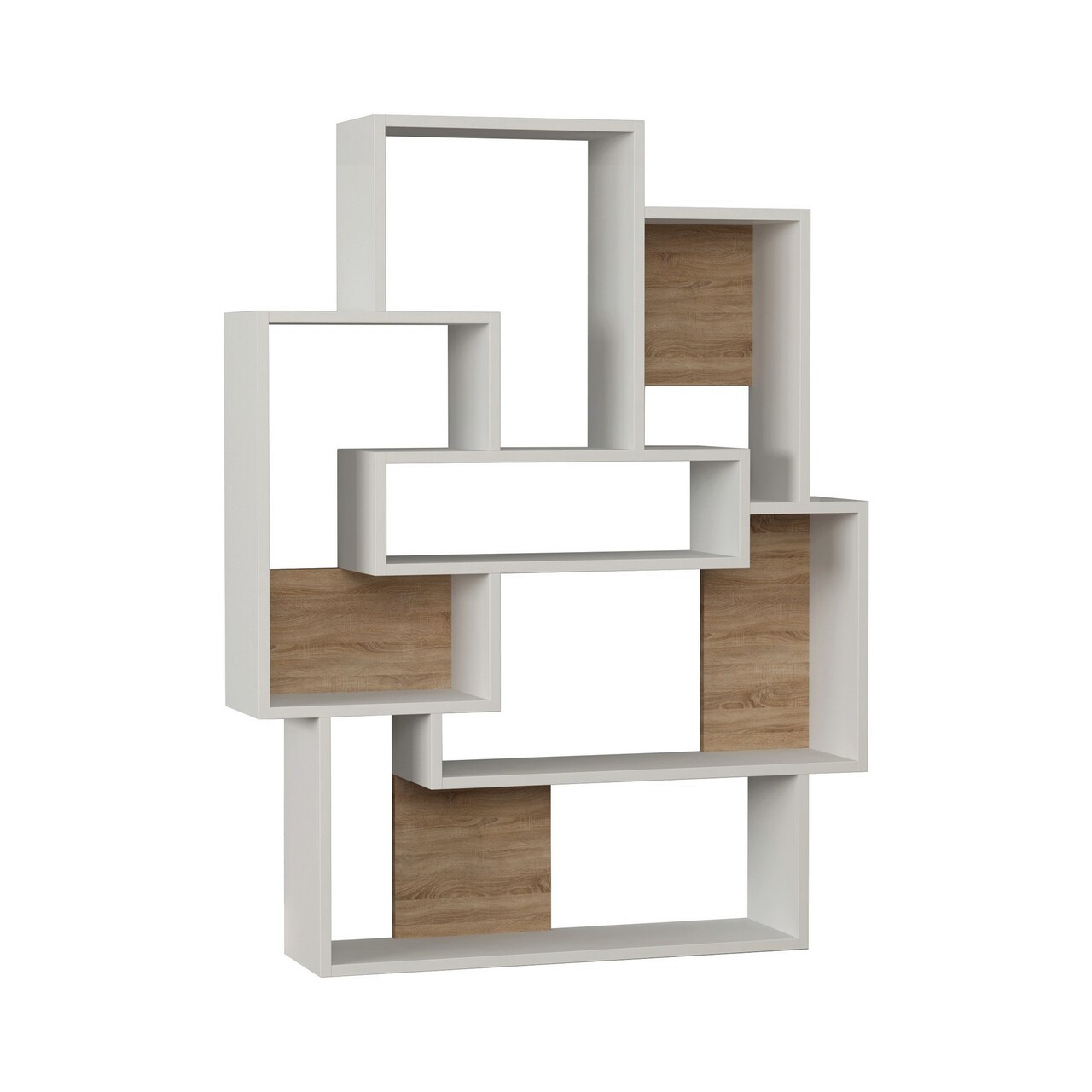 Corp biblioteca, Decortie, Barce, 101x132x22 cm, Stejar alb - 1 | YEO